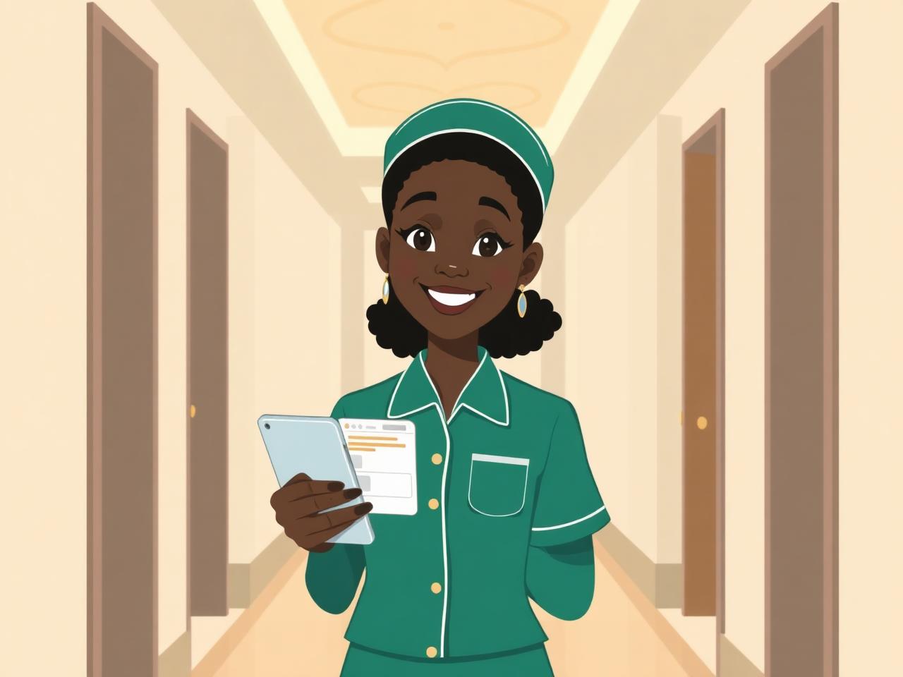 Hotel team reporting a maintenance issue on a mobile phone